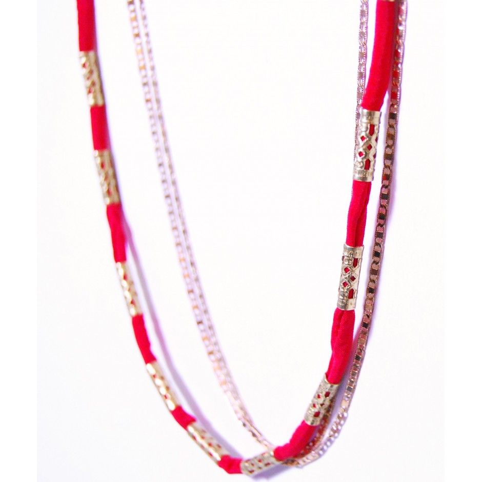 Sautoir Alexandrie corail