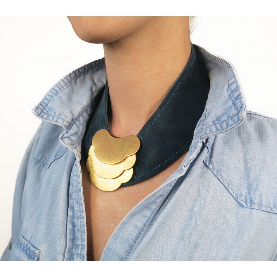 Collier Khamsin bleu canard