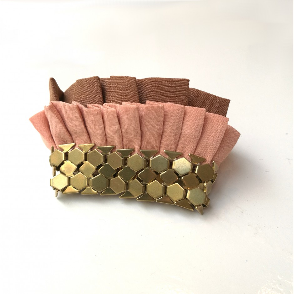 Hula pink and brown cuff bracelet