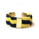 Twiggy yellow and navy cuff bracelet S