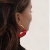 Boucles d'oreille Guadalupe rouge orangé