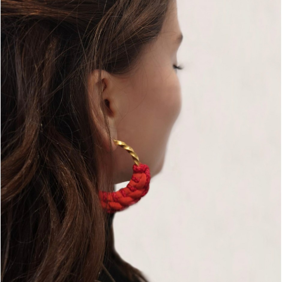 Boucles d'oreille Guadalupe rouge orangé