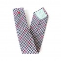 Embroided checked tie