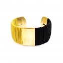 Large Twiggy black and yellow cuff bracelet