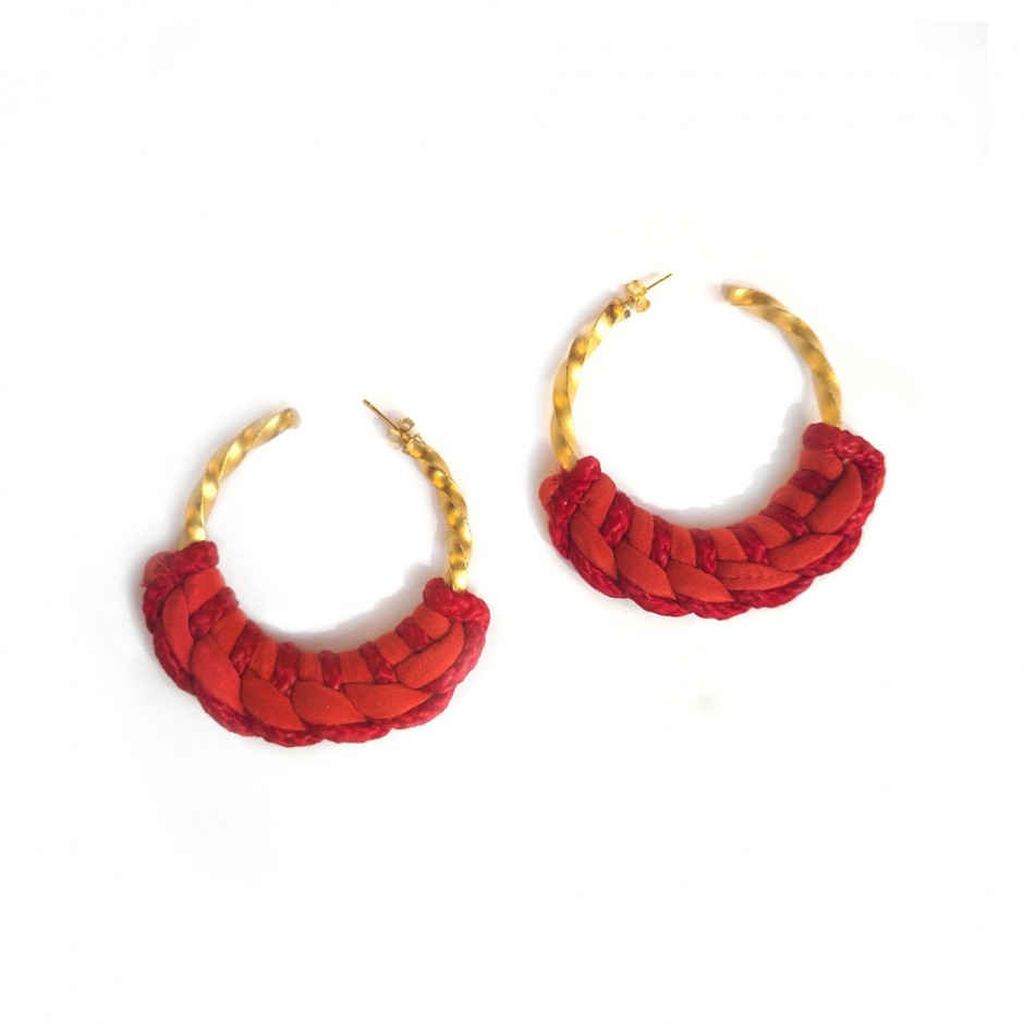 Orange hoop earrings Guadalupe