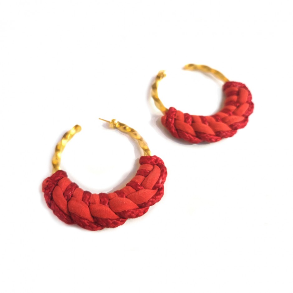 Boucles d'oreille Guadalupe rouge orangé