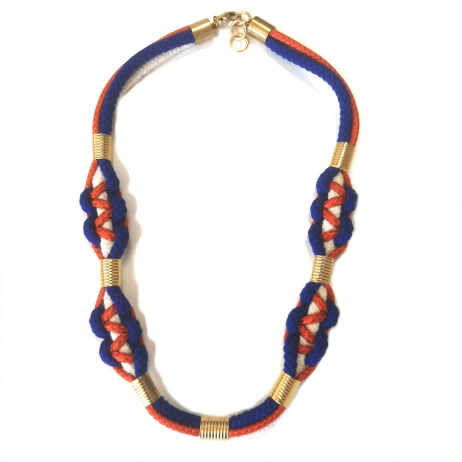 Orange and blue necklace M