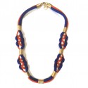 Collier M orange et bleu