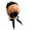 Mousseline black and nude turban