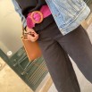 Pink nubuck belt