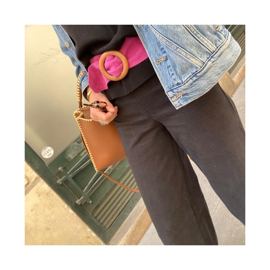 Pink nubuck belt