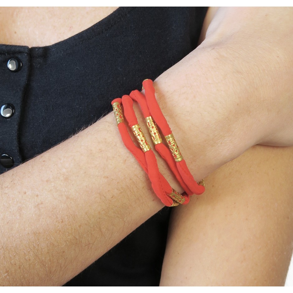 Bracelet Pharos rouge coquelicot