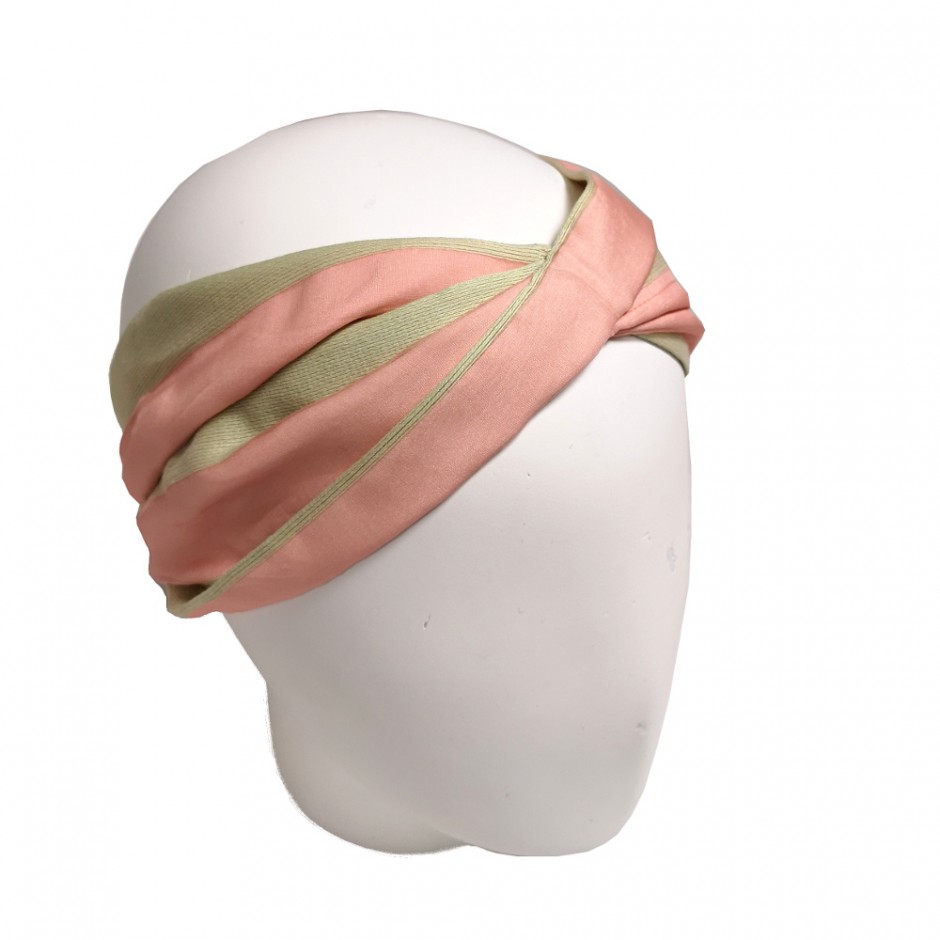 Headband Grace vert et nude